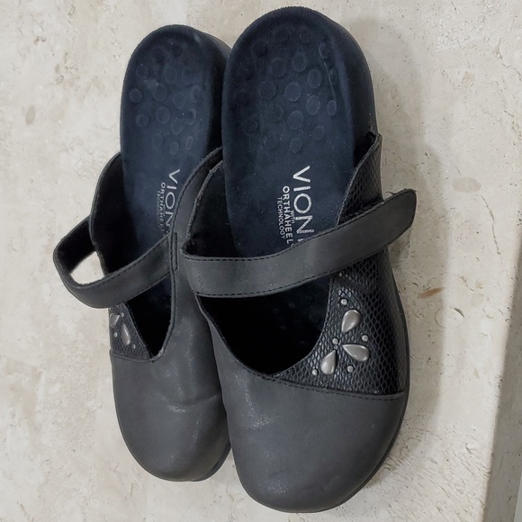 Vionic Kristin mules women's size 6 gray adjustable strap Orthaheel technology - Picture 2 of 11